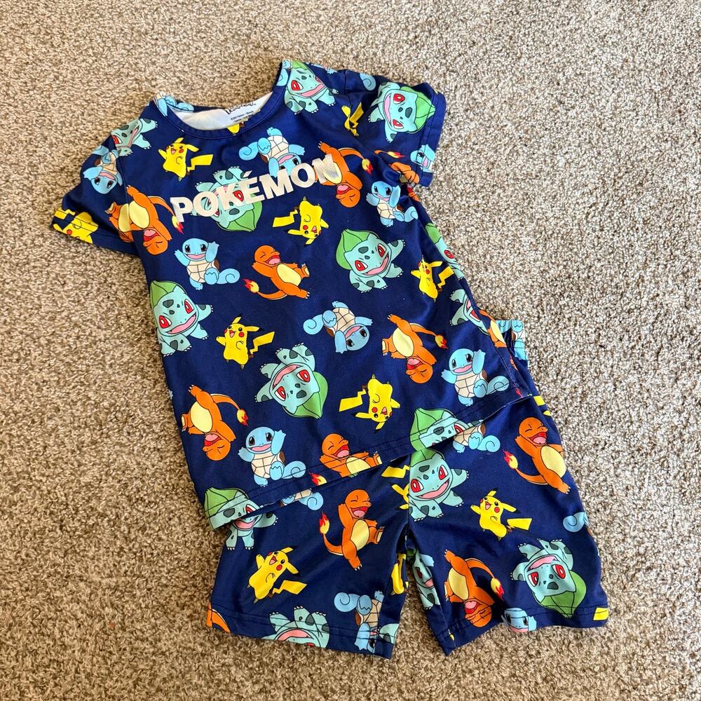 Pokemon Sleep Set Shirt Shorts PJs Pajama Size 4-5 Years Boys